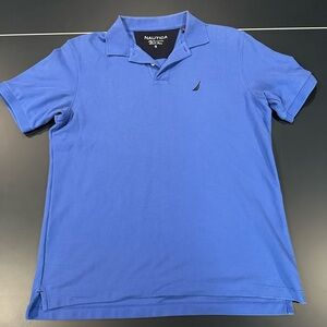Nautica Men’s Collared Short Sleeve Polo Shirt Small Blue
